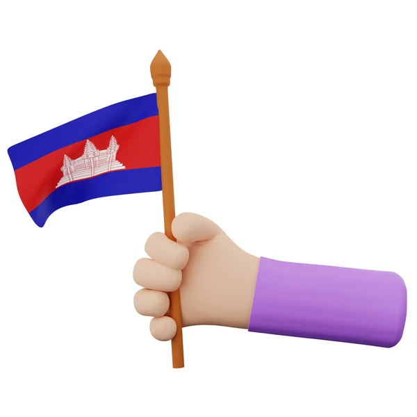Ręka Renderowania Kambodży Koncepcji Dzień Narodowy — Zdjęcie stockowe