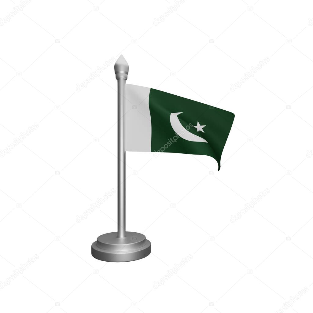 3d rendering of pakistan flag concept pakistan national day