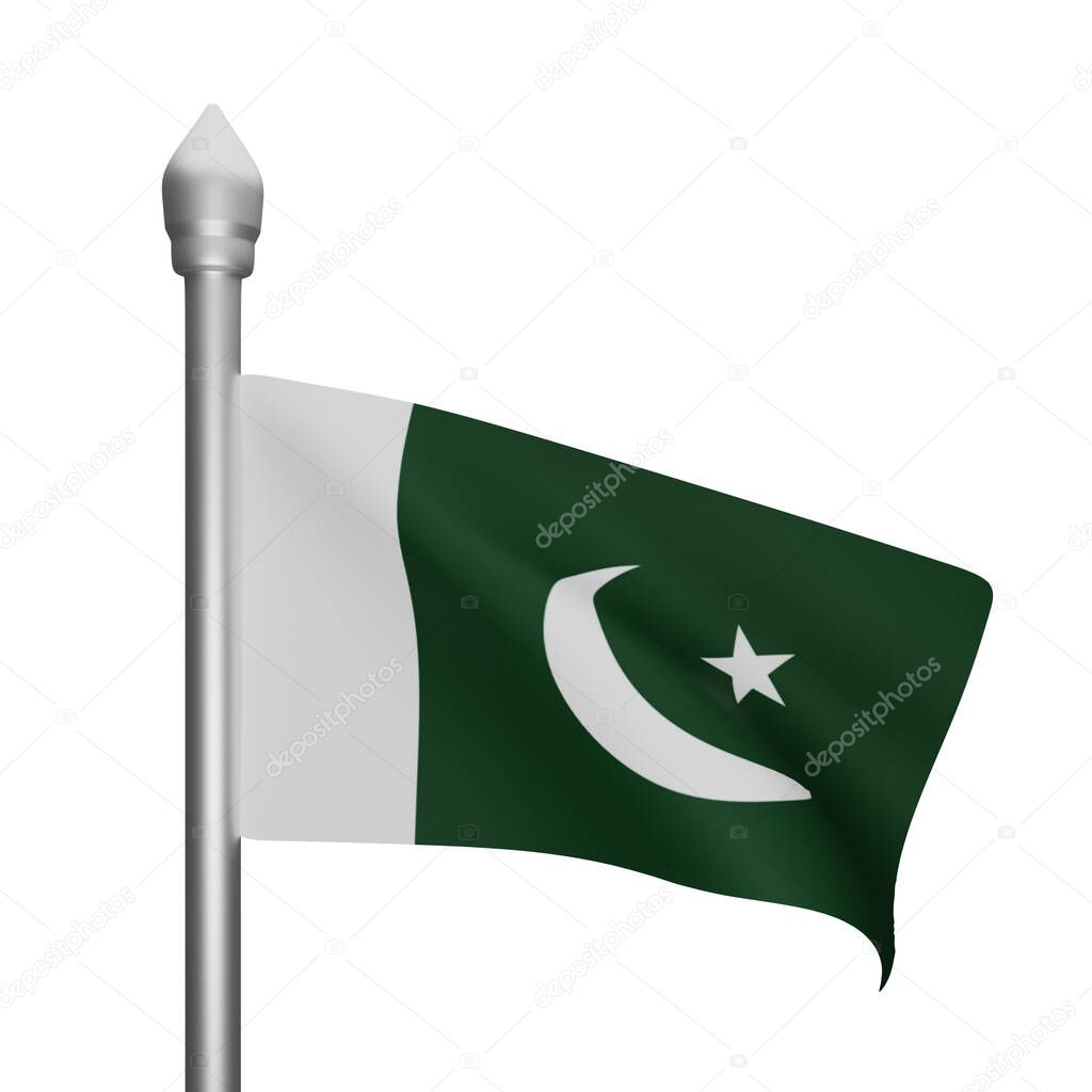 3d rendering of pakistan flag concept pakistan national day