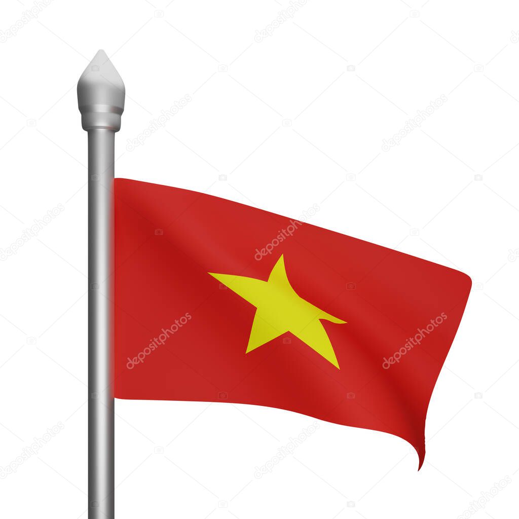 3d rendering of vietnam flag concept vietnam national day