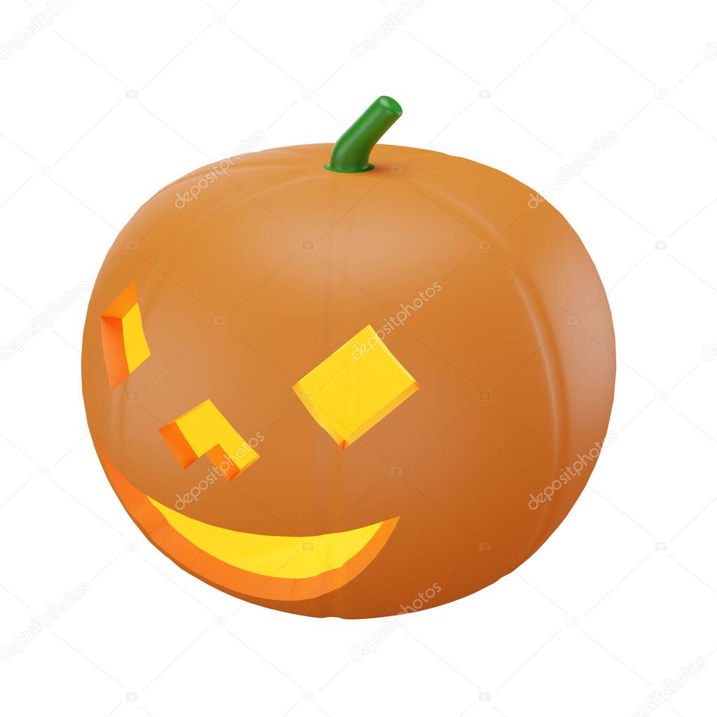 3d rendering of pumpkin with halloween concept