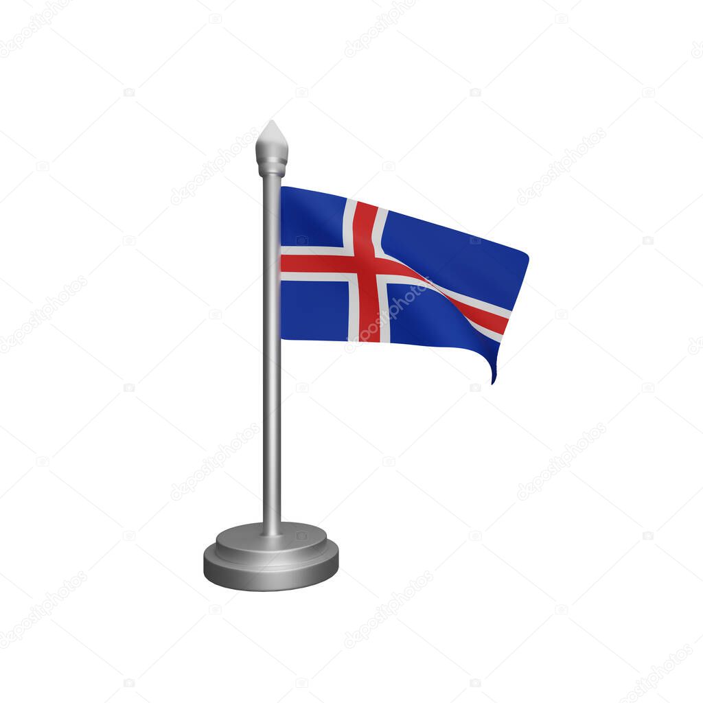 3d rendering of iceland flag concept iceland national day