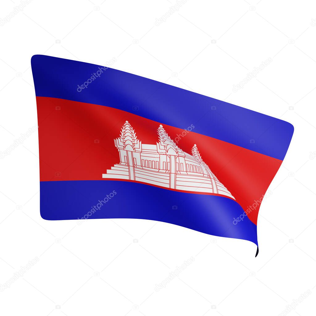 3d rendering of cambodia flag concept cambodia national day