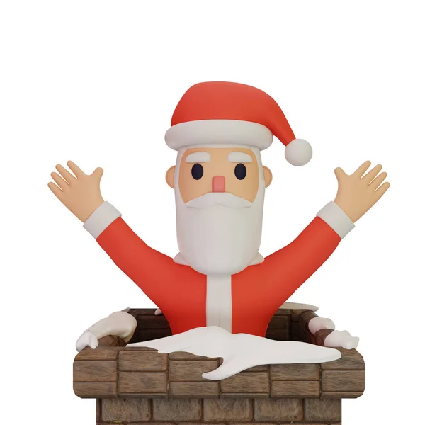 Renderização Santa Personagem Com Natal Conceito Ano Novo — Fotografia de Stock