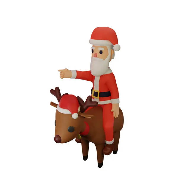 Renderowanie Charakteru Mikołaja Bożym Narodzeniem Koncepcja Nowego Roku — Zdjęcie stockowe