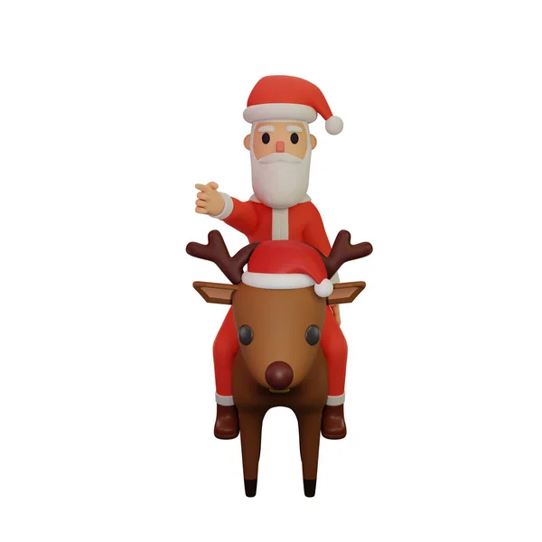 Rendering Santa Character Christmas New Year Concept — Stock Photo, Image
