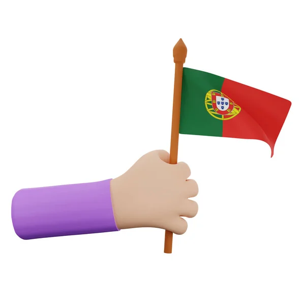 Renderizado Mano Con Portugal Concepto Día Nacional —  Fotos de Stock