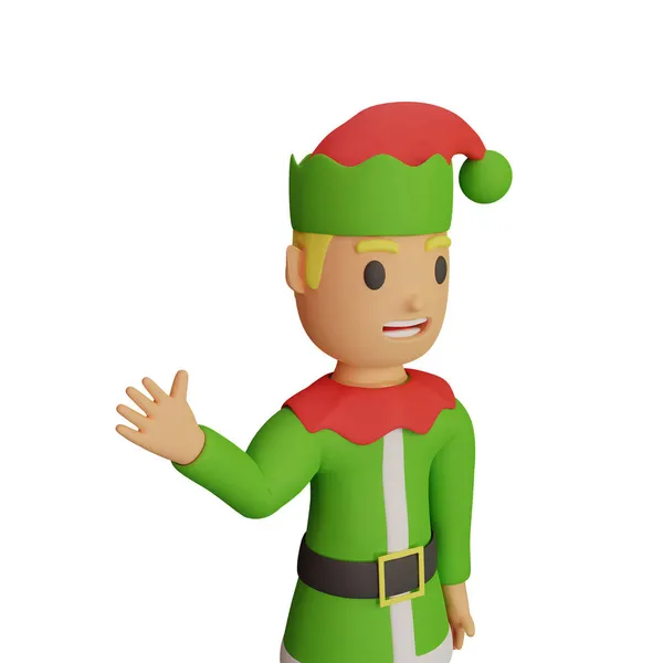 Renderowania Santa Elfy Charakter Bożym Narodzeniem Koncepcja Nowego Roku — Zdjęcie stockowe