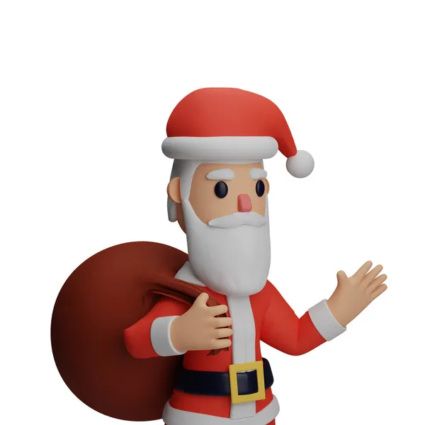 Rendering Santa Character Christmas New Year Concept — Stock Photo, Image