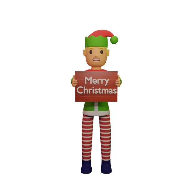 Rendering Santa Elves Character Christmas New Year Concept — Stock Photo, Image