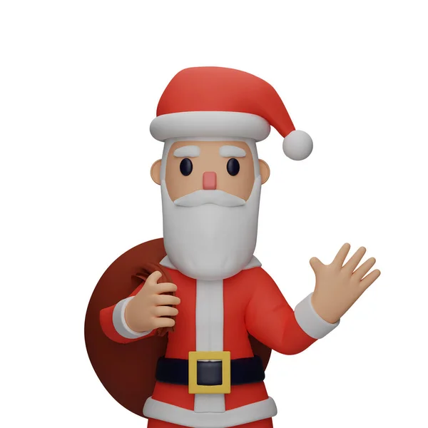 Renderização Santa Personagem Com Natal Conceito Ano Novo — Fotografia de Stock