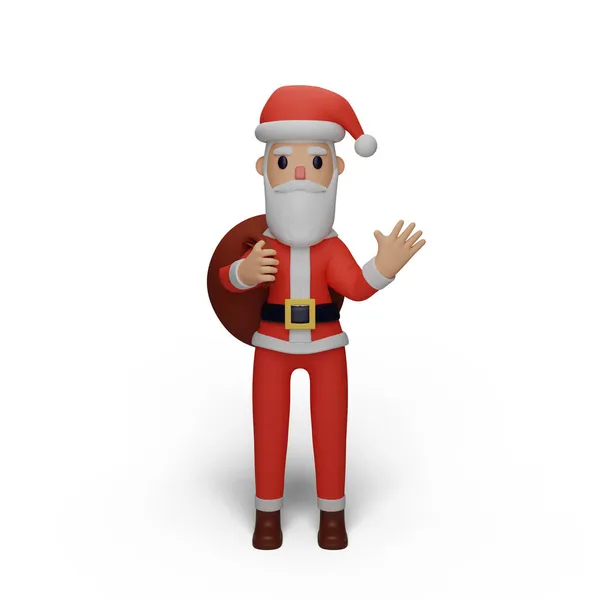 Rendering Santa Character Christmas New Year Concept — Stock Photo, Image