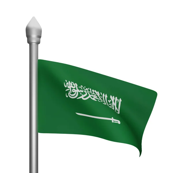 Saudi Arabia 플래그 비아의 국경일 렌더링 — 스톡 사진