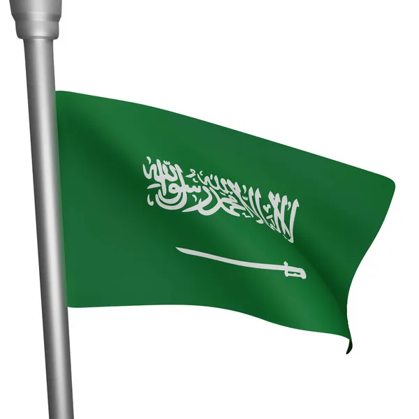 Saudi Arabia 플래그 비아의 국경일 렌더링 — 스톡 사진