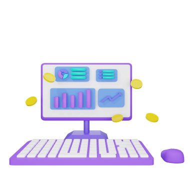 Artan trafik kavramına sahip 3d hazırlama bilgisayarı