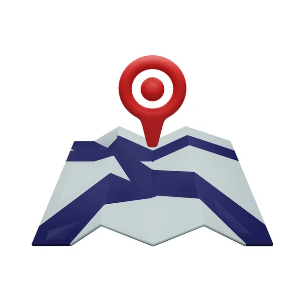 Renderização Localização Mapa — Fotografia de Stock