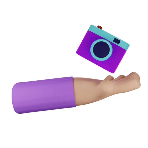 Rendering Hand Camera Concept — Stock Photo, Image