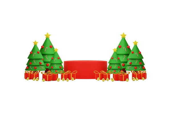 Renderizado Venta Podio Con Feliz Navidad Concepto Año Nuevo — Foto de Stock