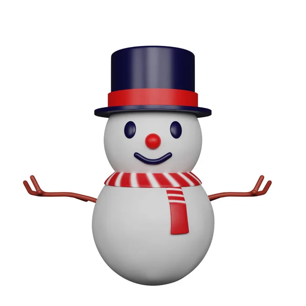 Rendering Snowman Christmas New Year — 스톡 사진