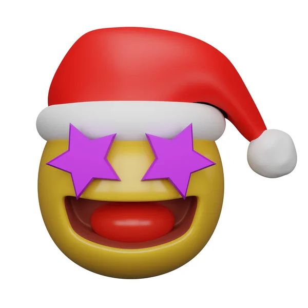 Rendering Christmas New Year Emojis — Foto Stock