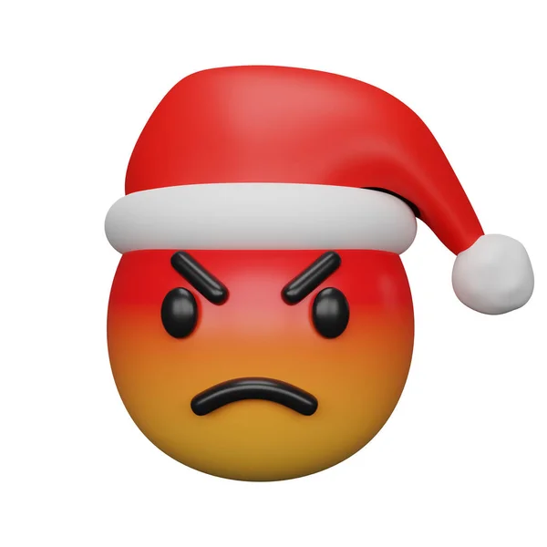 Rendering Christmas New Year Emojis — стоковое фото