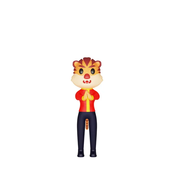 Rendering Character Tiger Chinese New Year Concept — 스톡 사진