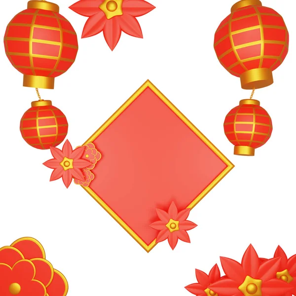 Rendering Ornament Chinese New Year Concept —  Fotos de Stock