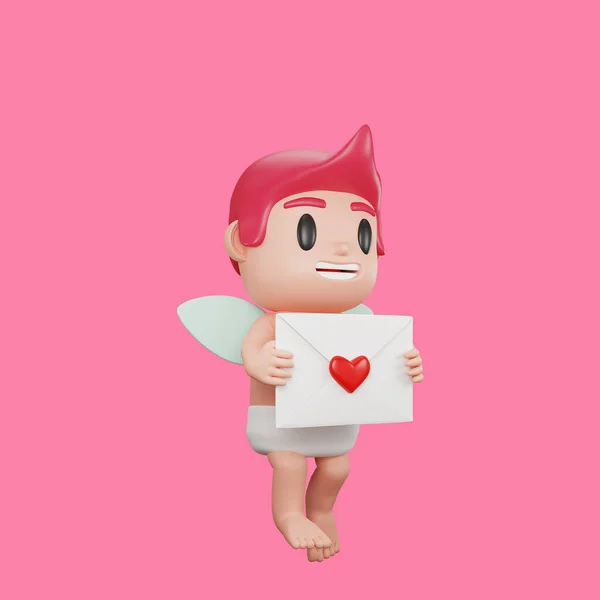 Representación Del Concepto Día San Valentín Carácter Cupido — Foto de Stock