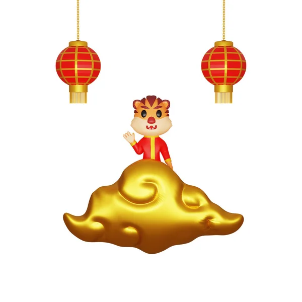 Rendering Character Tiger Chinese New Year Concept — 图库照片