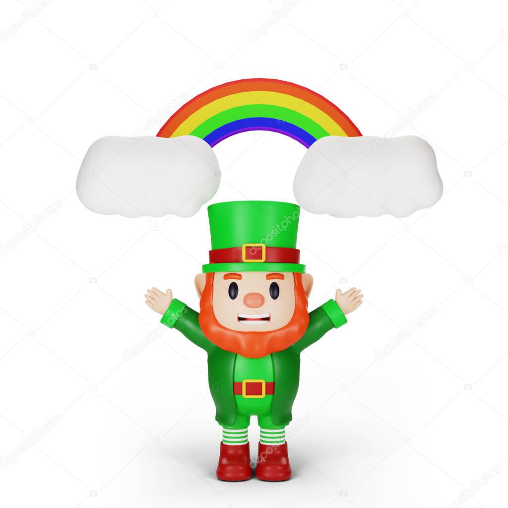 3d rendering of character st. patrick's day concept