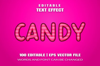 Düzenlenebilir metin efektleri Şeker, kelimeler ve yazı tipi değiştirilebilir