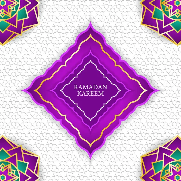 Banner Mall Sociala Medier Hälsning Ramadan Kareem — Stock vektor