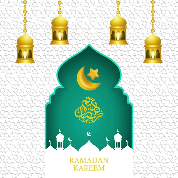 Banner Hälsning Ramadan Kareem — Stock vektor