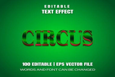 Düzenlenebilir metin efektleri Sirk, kelimeler ve yazı tipi değiştirilebilir