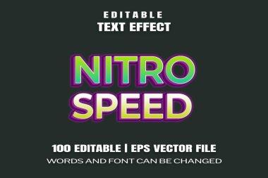 Düzenlenebilir metin efektleri Nitro Speed, kelimeler ve yazı tipi değiştirilebilir