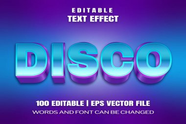 Düzenlenebilir metin efektleri Disko, kelimeler ve yazı tipi değiştirilebilir