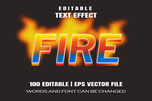 Editierbare Texteffekte Feuer Wörter Und Schriftart Können Geändert Werden — Stockvektor