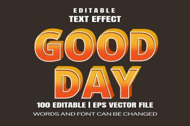 Düzenlenebilir metin efektleri İyi günler, kelimeler ve yazı tipi değiştirilebilir