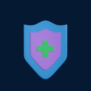 3D simge Tıbbi Shild Tıbbi temasıName