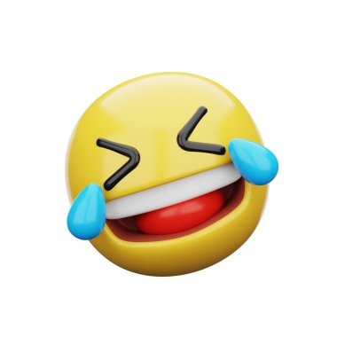 3D emoji yerde yuvarlanıyor Gülüşmeler