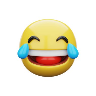 Sevinç gözyaşlarıyla dolu 3D emoji suratı