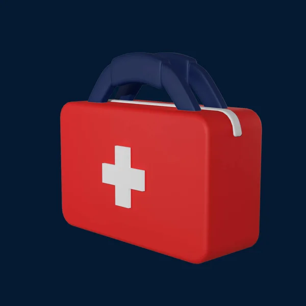 3Dアイコン医療箱の健康テーマ — ストック写真