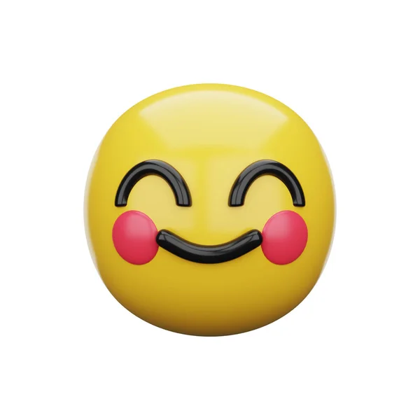 Emoji Sorrir Rosto Com Olhos Sorridentes — Fotografia de Stock