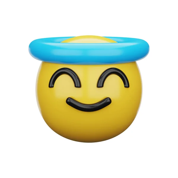 Emoji Lachend Gezicht Met Halo — Stockfoto