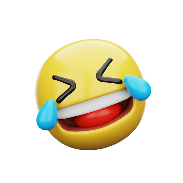 Emoji Toczenia Podłodze Śmiejąc — Zdjęcie stockowe