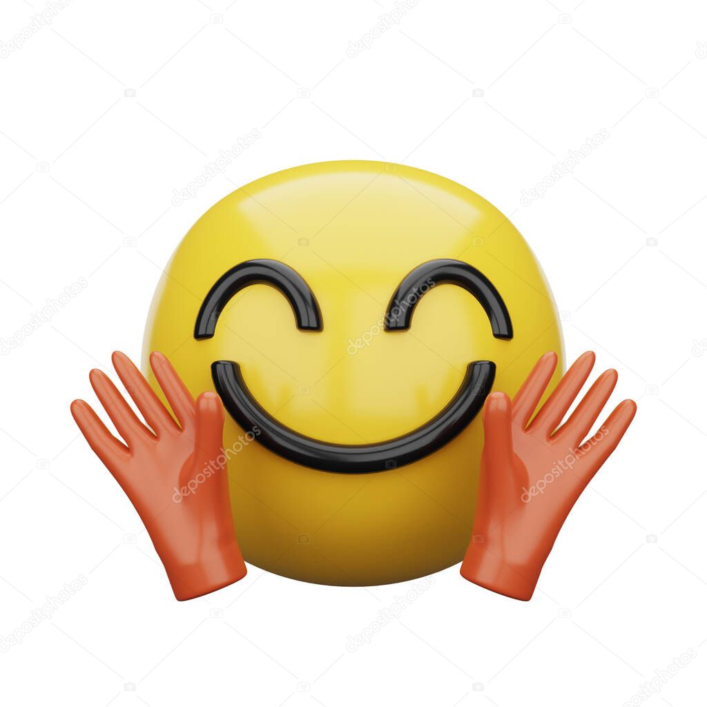 3d emoji Smiling Face with Open Hands