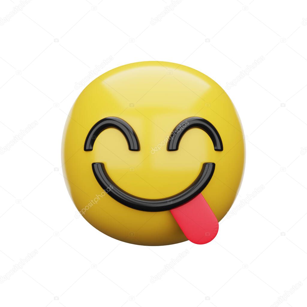 3d emoji Face Savoring Food