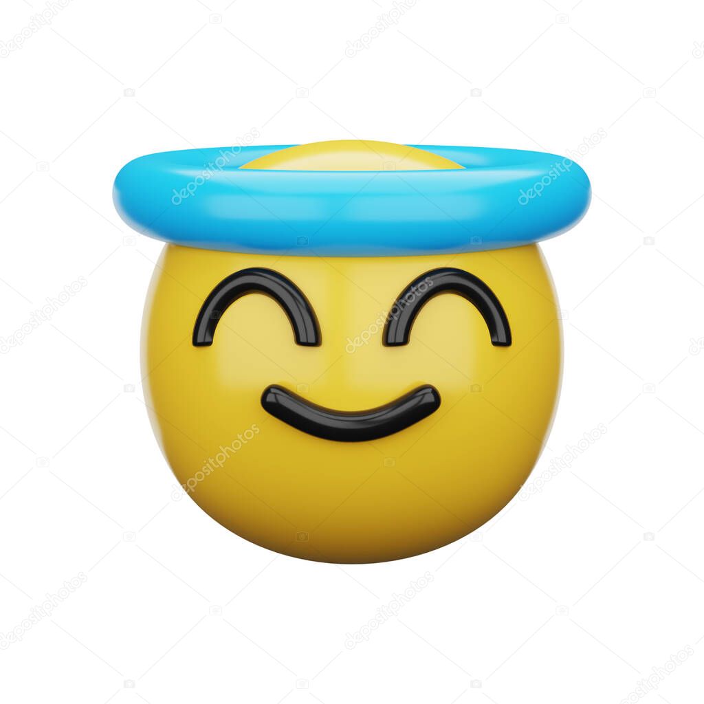 3d emoji Smiling Face with Halo