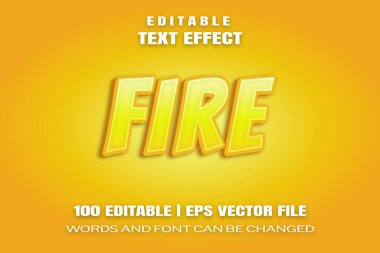 Düzenlenebilir metin efektleri ateş, kelimeler ve yazı tipi değiştirilebilir