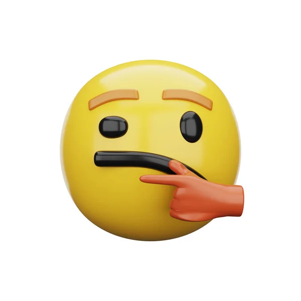Emoji Pensando Rosto — Fotografia de Stock